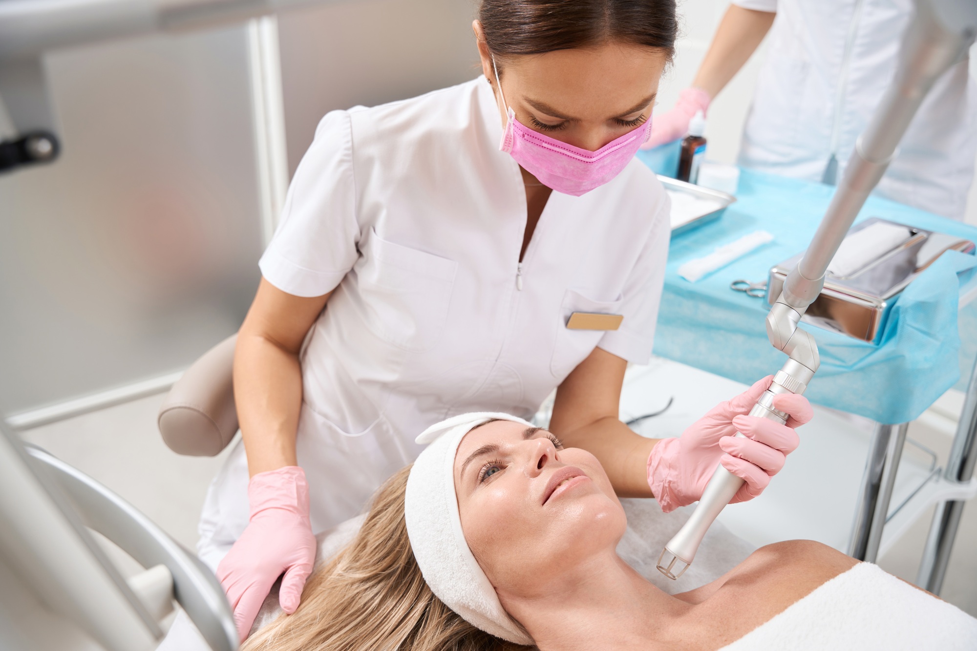 Female at the workplace in the clinic of aesthetic medicine